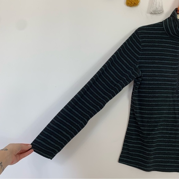 Columbia Black Gray Stripe Half Zip Pullover Sweatshirt Size Medium - Picture 6 of 11